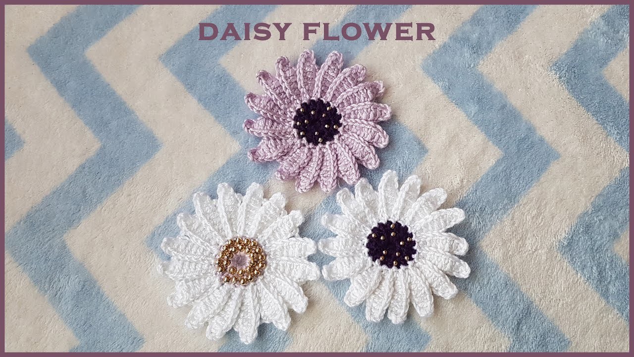 Crochet Tutorial Lesson 17 - Daisy Flower (কুশিকাটার ডেইজি ফুল)