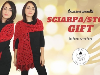 TUTORIAL: Sciarpa.stola "Gift" uncinetto