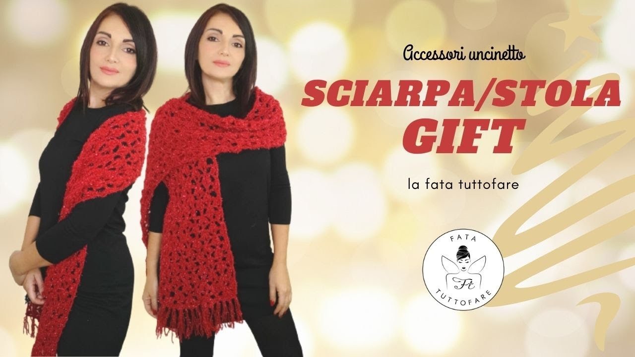 TUTORIAL: Sciarpa.stola "Gift" uncinetto