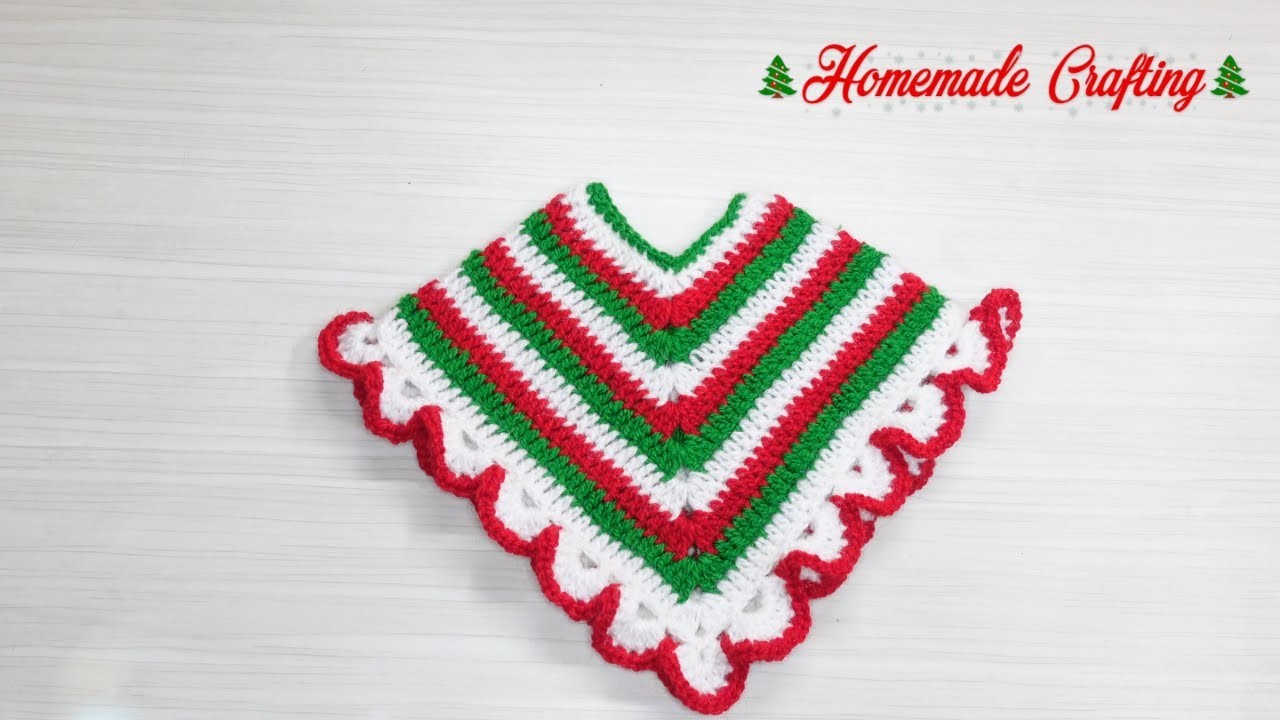 Crochet Newborn Baby Poncho | Christmas Special Poncho