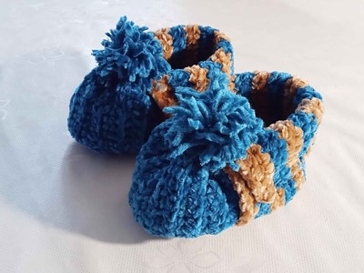 Scarpe uncinetto con pompon