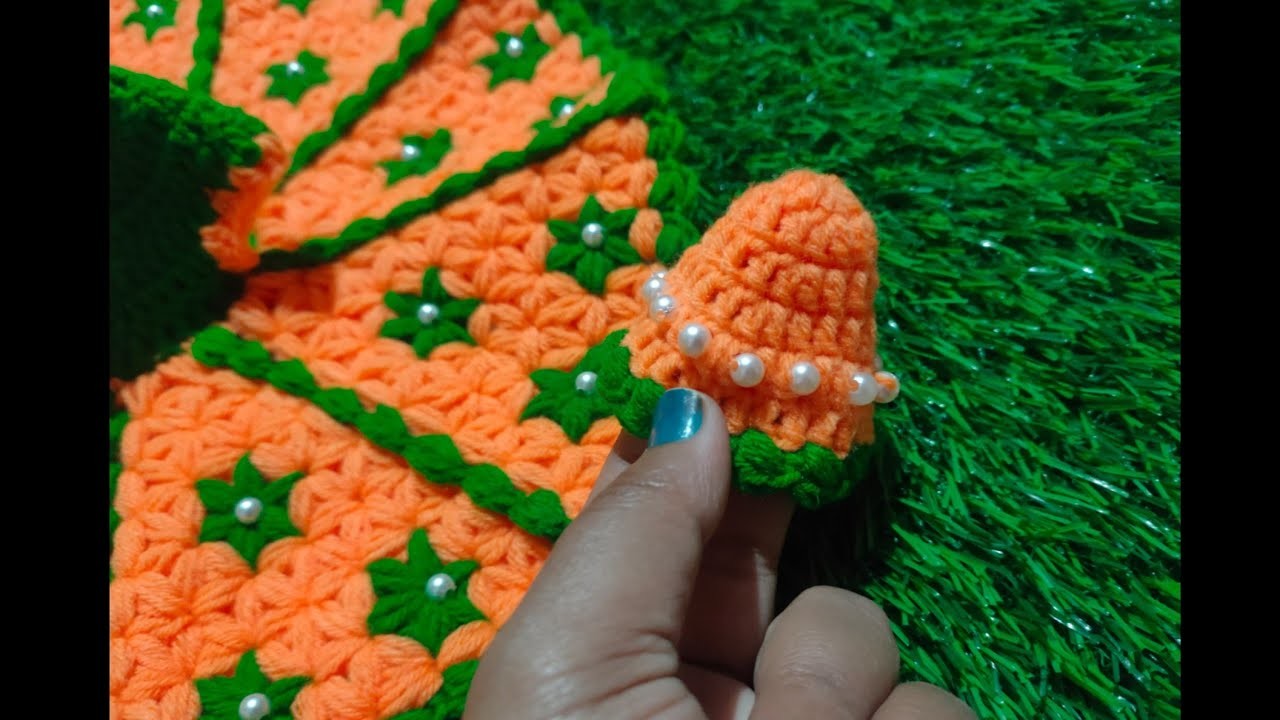 Crochet Laddu Gopal woollen cap.Hat.Pagdi.लड्डु गोपाल जी के लिए वूलेन कैप बनाएं
