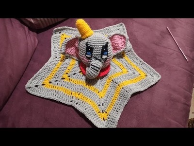 Amigurumi Dumbo doudou copertina da compagnia  baby crochet o manta de apego Dumbo