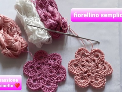 Come fare un fiorellino???????? semplice e veloce uncinetto. .tutorial passo passo.flower crochet.