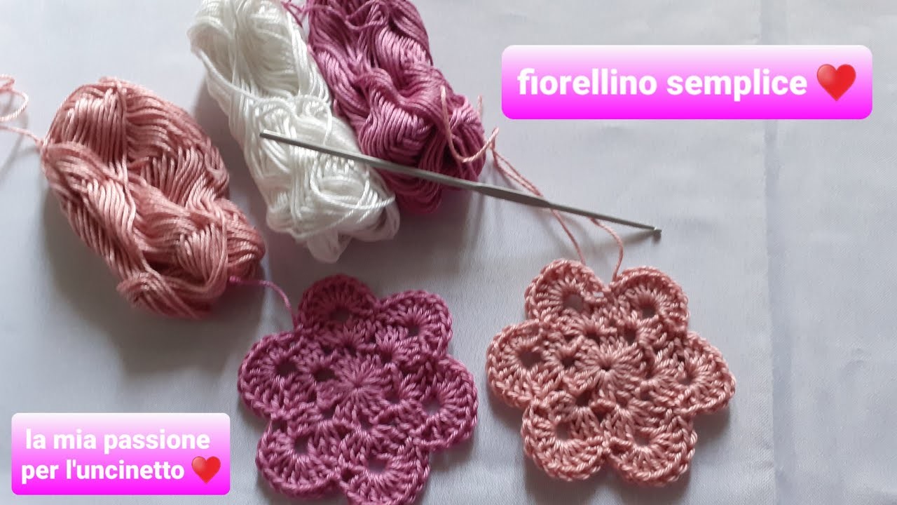 Come fare un fiorellino???????? semplice e veloce uncinetto. .tutorial passo passo.flower crochet.