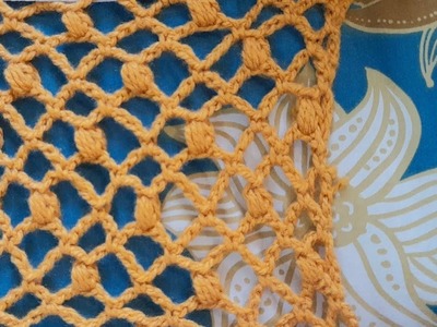 Punto puff calado a crochet