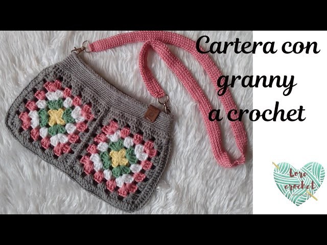 ????????Bolso con granny a crochet.Crochet granny bag