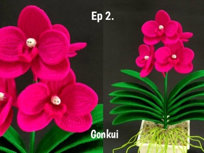 Crochet flower | Crochet Vanda Orchid flower Ep2. Pollens A, B #crochetflower #crochet #tutorial