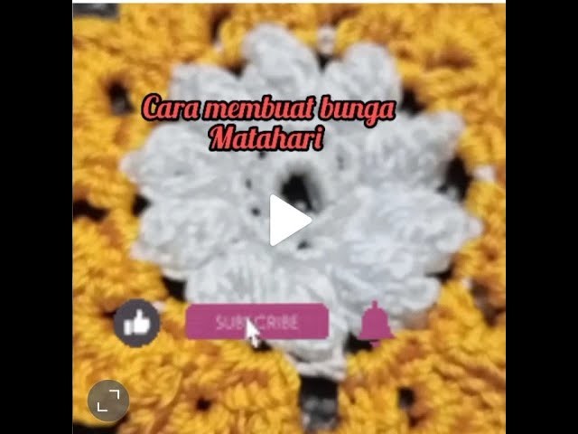 Crochet||tutorial bunga rajut matahari||rajutpemula