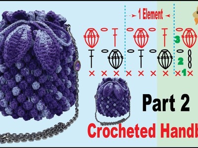 KnitLove HK.Knit.Crochet.DIY.Pineapple Handbag Part 2.かぎ針編み.짜다.क्रोशै.Bunny hairpin.棒針.鈎針.菠蘿花袋[第二部分]