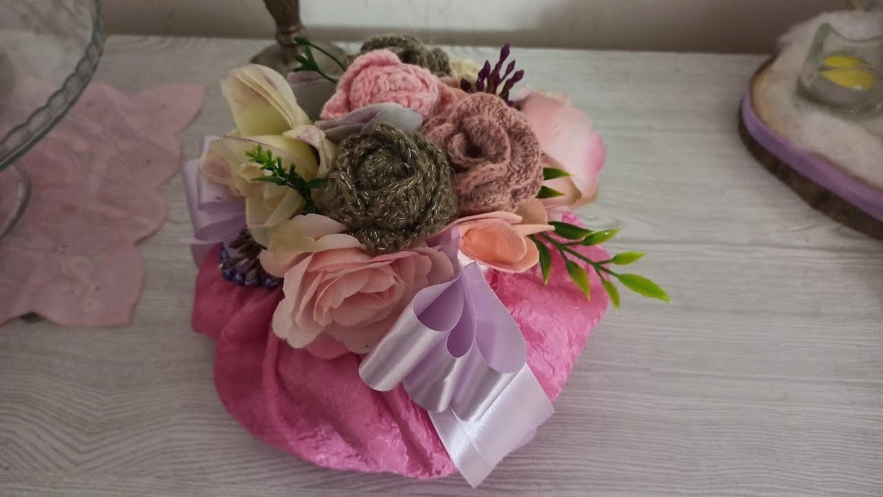 Pouf puff profumato cucito creativo fiori decorazione casa feltro stoffa profumatori