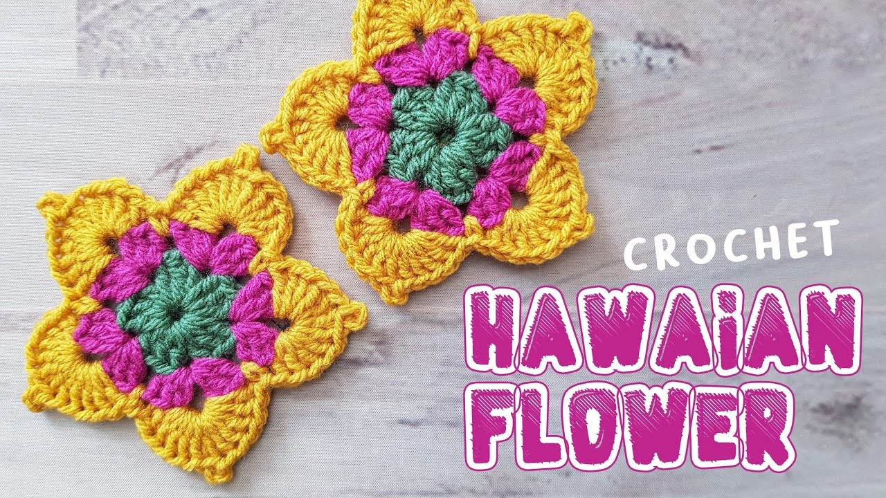 Fiore hawaiano hawaian flower a crochet