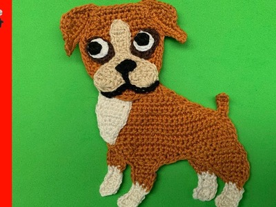 Crochet Boxer Dog Tutorial - Crochet Applique Tutorial