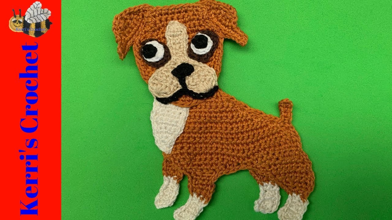 Crochet Boxer Dog Tutorial - Crochet Applique Tutorial