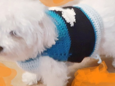 Crochet . Vestitino cane zampe libere all'uncinetto. Dog t-shirt