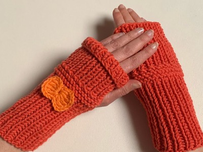 Mezzi guanti ai ferri. Guanti a maglia . How to knit fingerless  gloves. Tutorial facile.