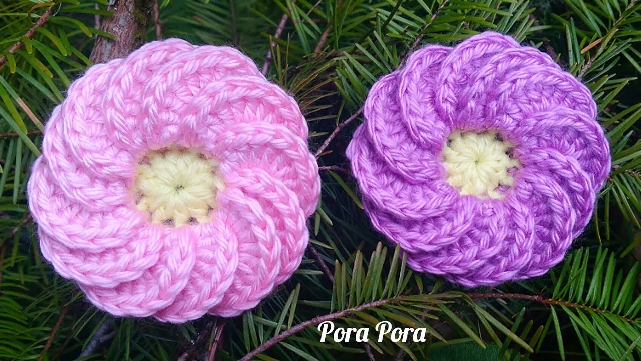 Crochet Flower I Crochet 12 Petals  Flower Tutorial