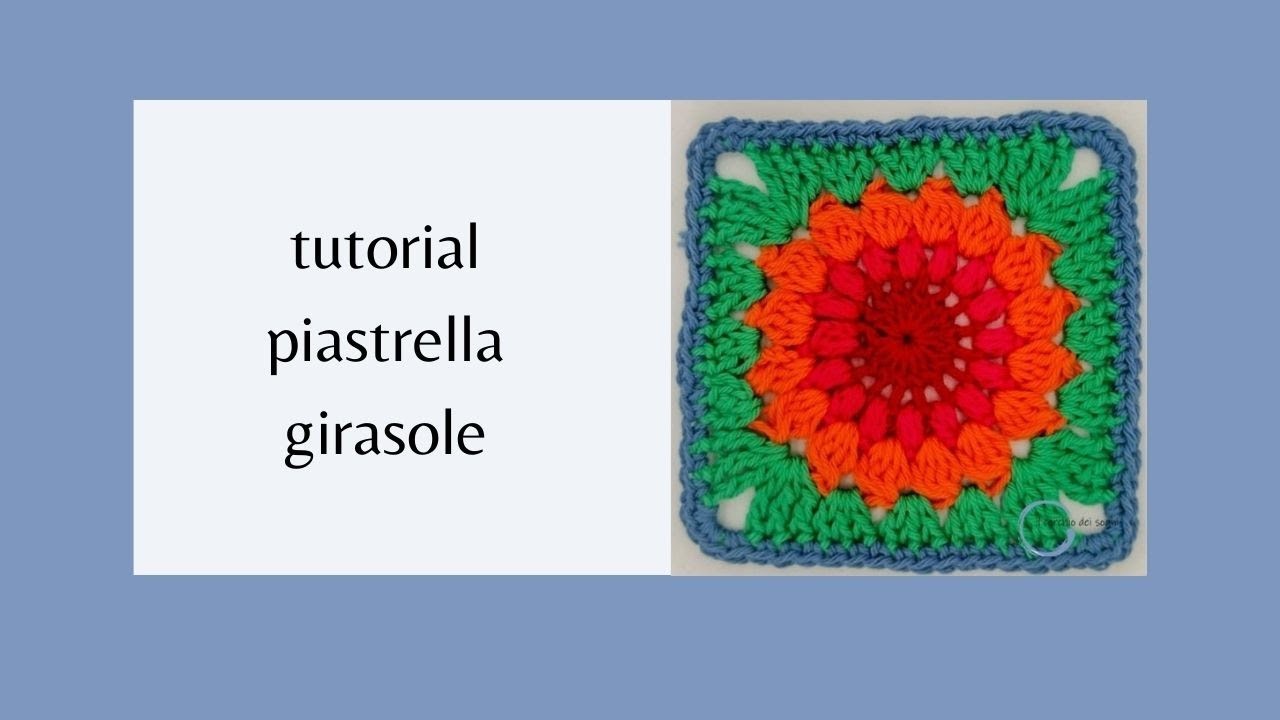 Tutorial piastrella uncinetto girasole