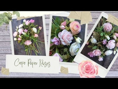Crepe paper roses, bouquet No2. Rosenstrauss aus Krepppapier