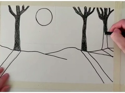 Disegnare un paesaggio invernale per bambini