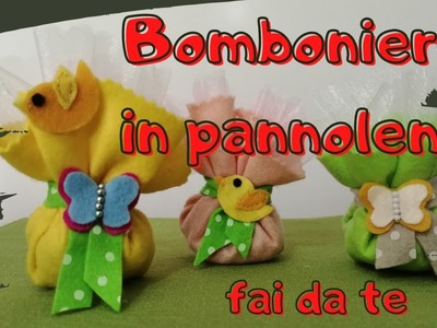 Bomboniere in pannolenci fai da te, cucito creativo, allestimento feste