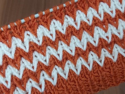 Iki şiş zig zag örgü modeli✅ Knitting pattern