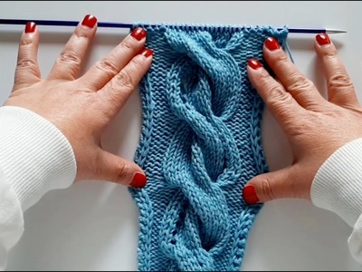 Motivo treccia ai ferri n° 153 . knitted braid. Trenza a dos agujas