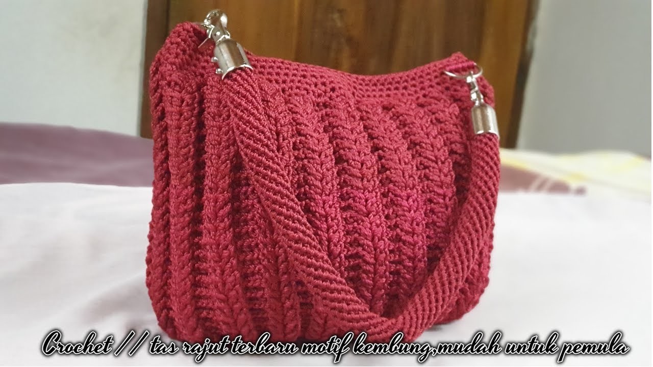 Crochet. tas rajut terbaru motif kembung,mudah untuk pemula