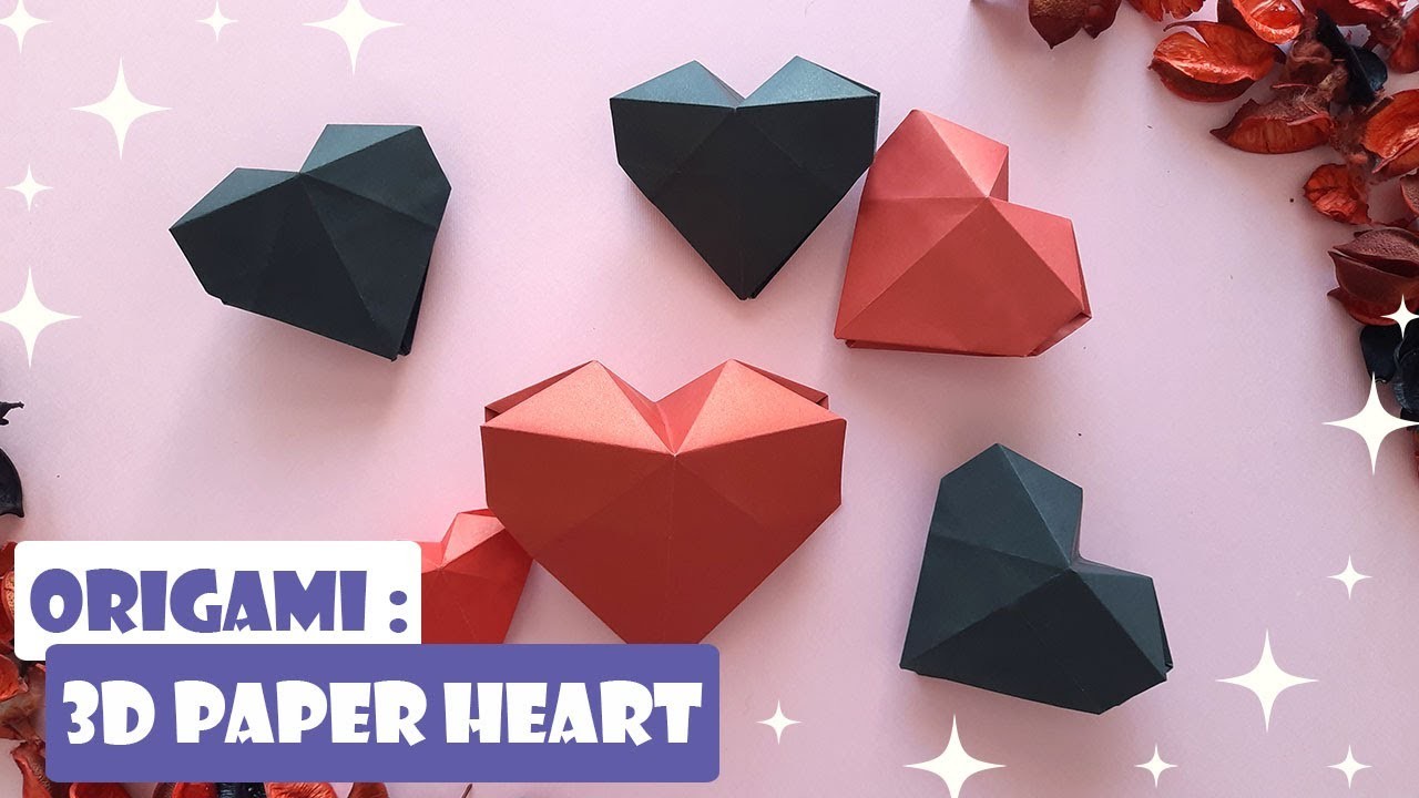 Origami 3D heart | origami valentine's day idea