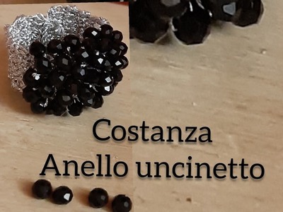 Anello uncinetto.Anello Costanza.bijoux tessile