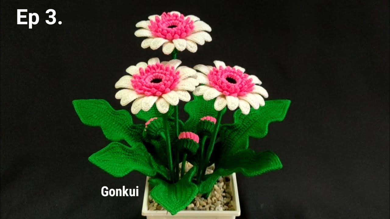 Crochet flower | Crochet Gerbera flower Ep3.✨ Pollens #crochetflower #crochet #tutorial #diycraft