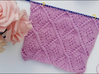 Motivo rombi traforati n° 164. Lace rhombus knitting pattern. Rombo calado a dos agujas