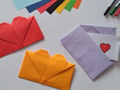 Busta da lettera a cuore di Carta per San Valentino, Semplice Origami, Gioco di Carta