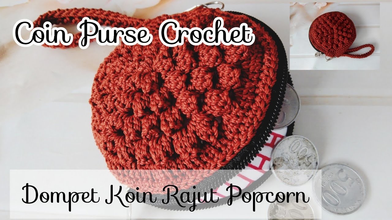 Dompet Koin Rajut Popcorn||Coin Purse Crochet