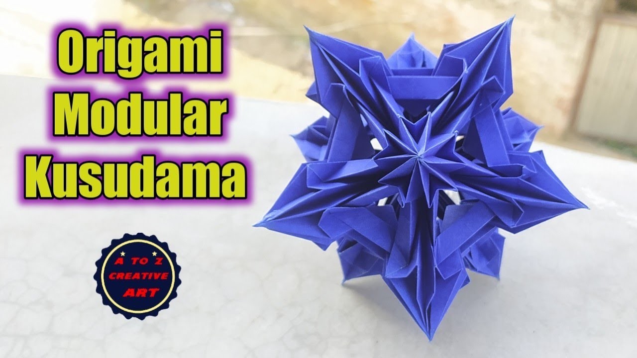 Kusudama - Modular Origami - Spides : Icosahedron   Tutorial || A TO Z CREATIVE ART