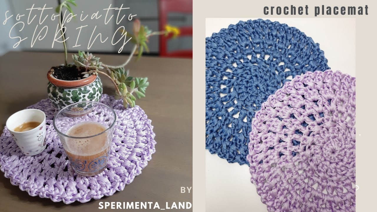 Centrino moderno. sottopiatto uncinetto Spring - crochet placemat