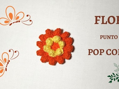 FLOR POPCORN A CROCHET #ganchillo#crochetprincipiantes
