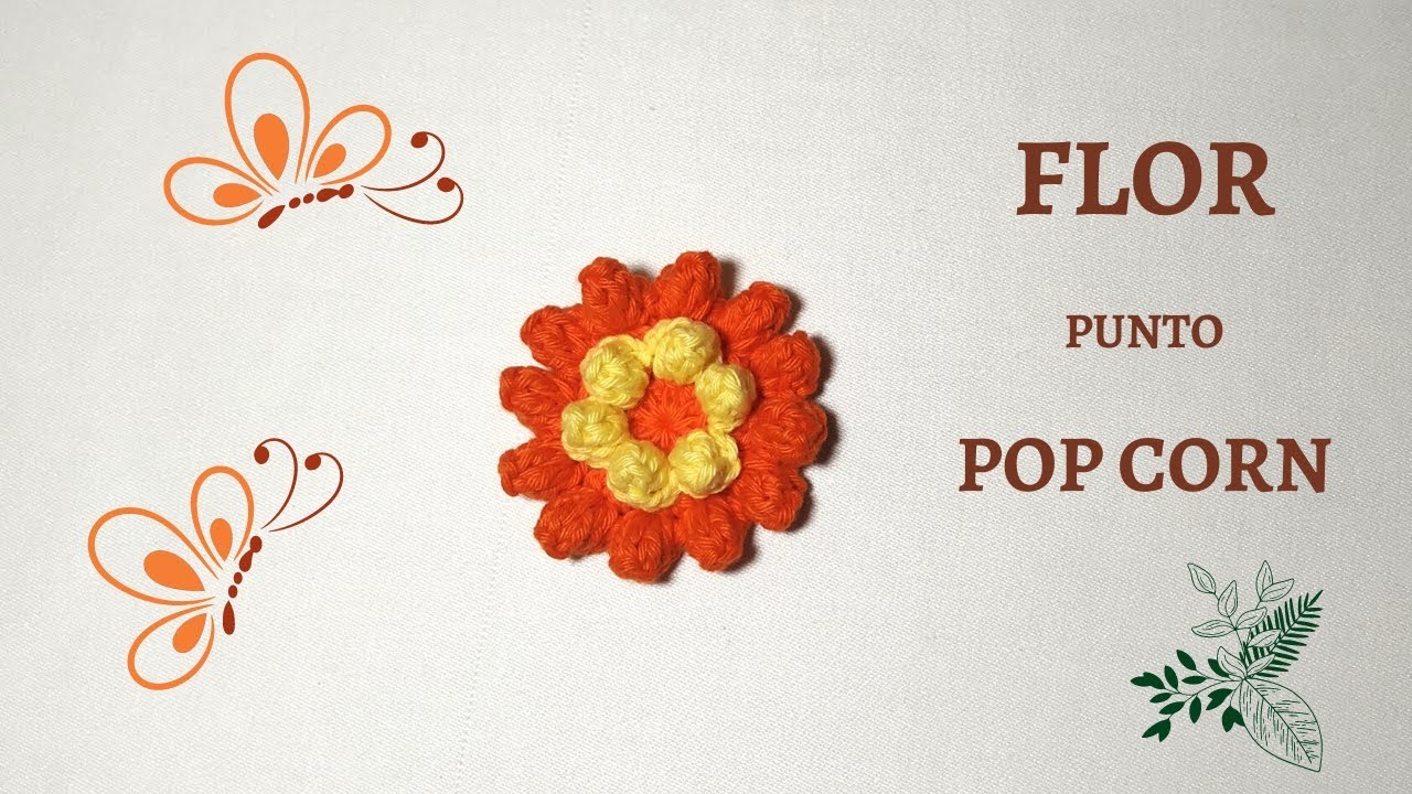 FLOR POPCORN A CROCHET #ganchillo#crochetprincipiantes