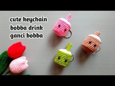 Ganci bobba suvenir rajut || crochet cute keychain pattern