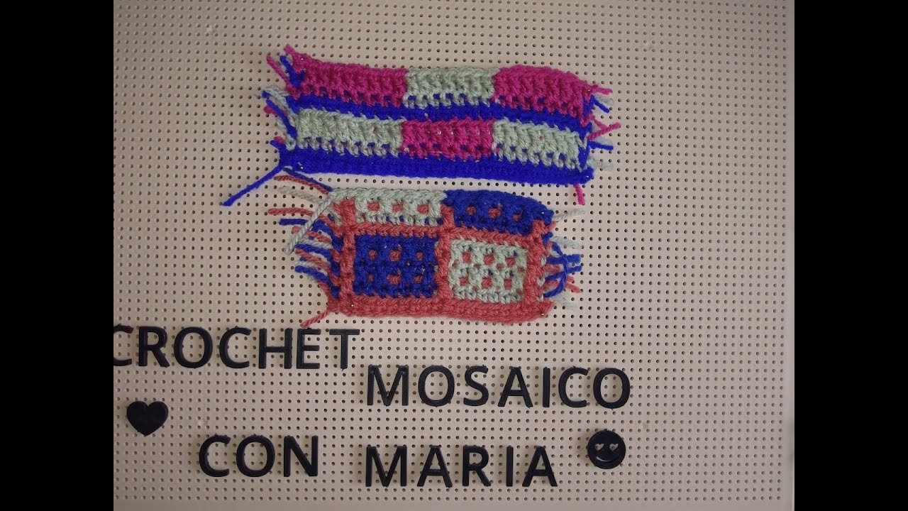 Mosaico Crochet cambio de color en una misma fila( tutorial )
