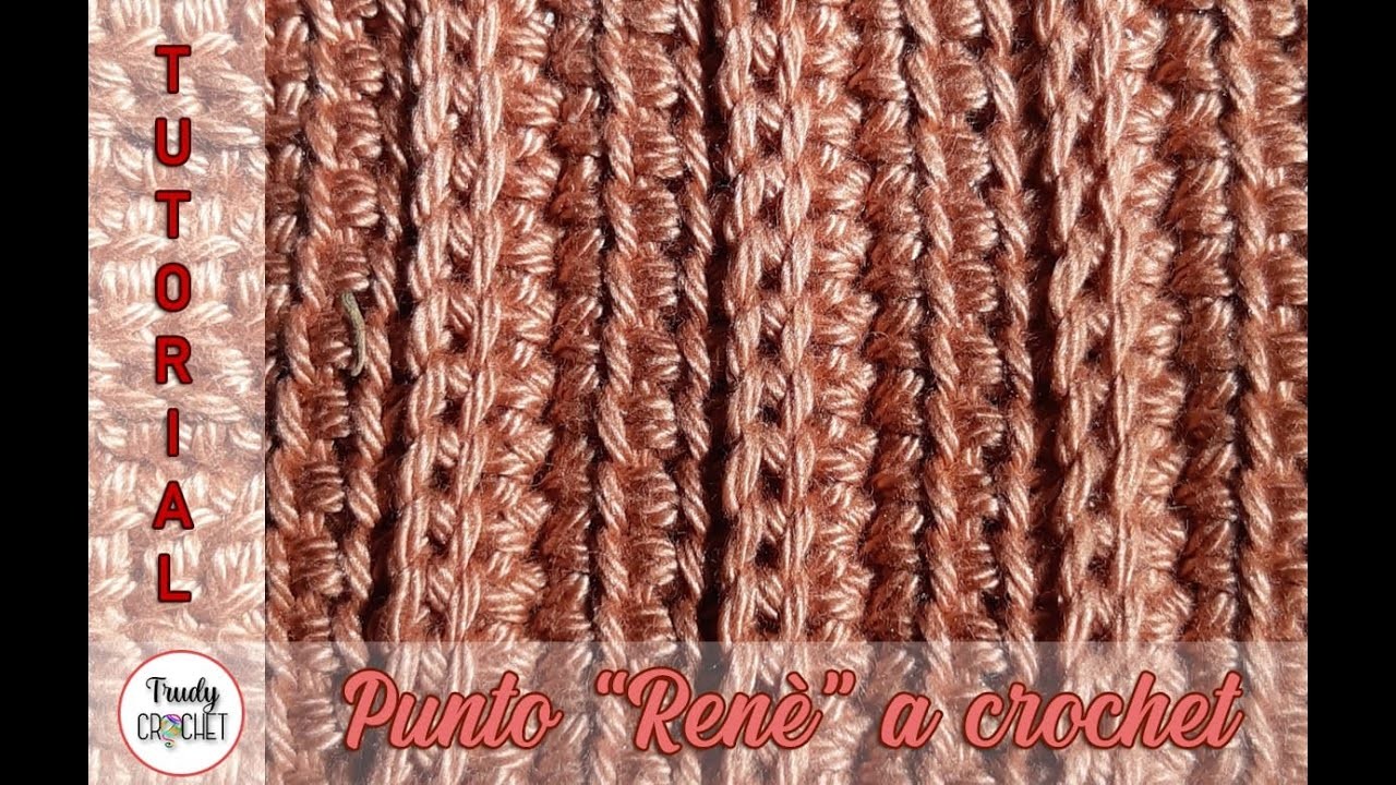 Tutorial  Punto René, Mezzo punto alto e Punto alto doppio collegati crochet.uncinetto