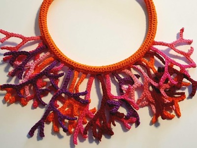 Collana di corallo realizzata all'uncinetto #bijouxfattiamano #Collaneuncinetto #Accessoriuncinetto