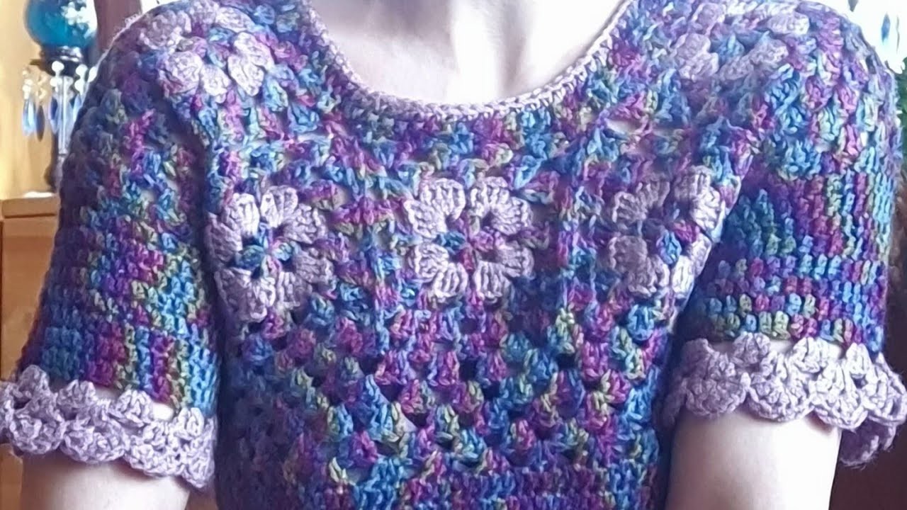 Crochet spring top easy بلوز قلاب_بافی بهاره #häkeln #blusa #crochemoderno #summertop #قلاب_بافی