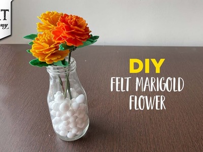 Felt Marigold Flower | DIY Felt Marigold Flower | DIY Origami Marigold Flower | @VENTUNOART