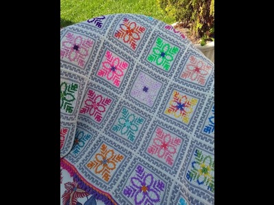 Manta Primavera 22 en Mosaico Crochet  parte 1 del grany