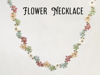DIY- Realizziamo una collana (o bracciale) di perline con fiorellini su e giù #flowers #fiori #beads