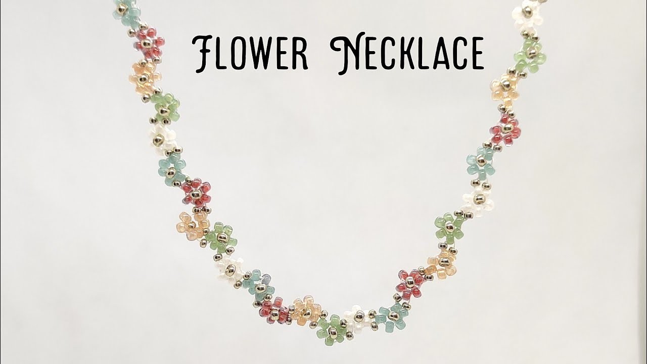 DIY- Realizziamo una collana (o bracciale) di perline con fiorellini su e giù #flowers #fiori #beads