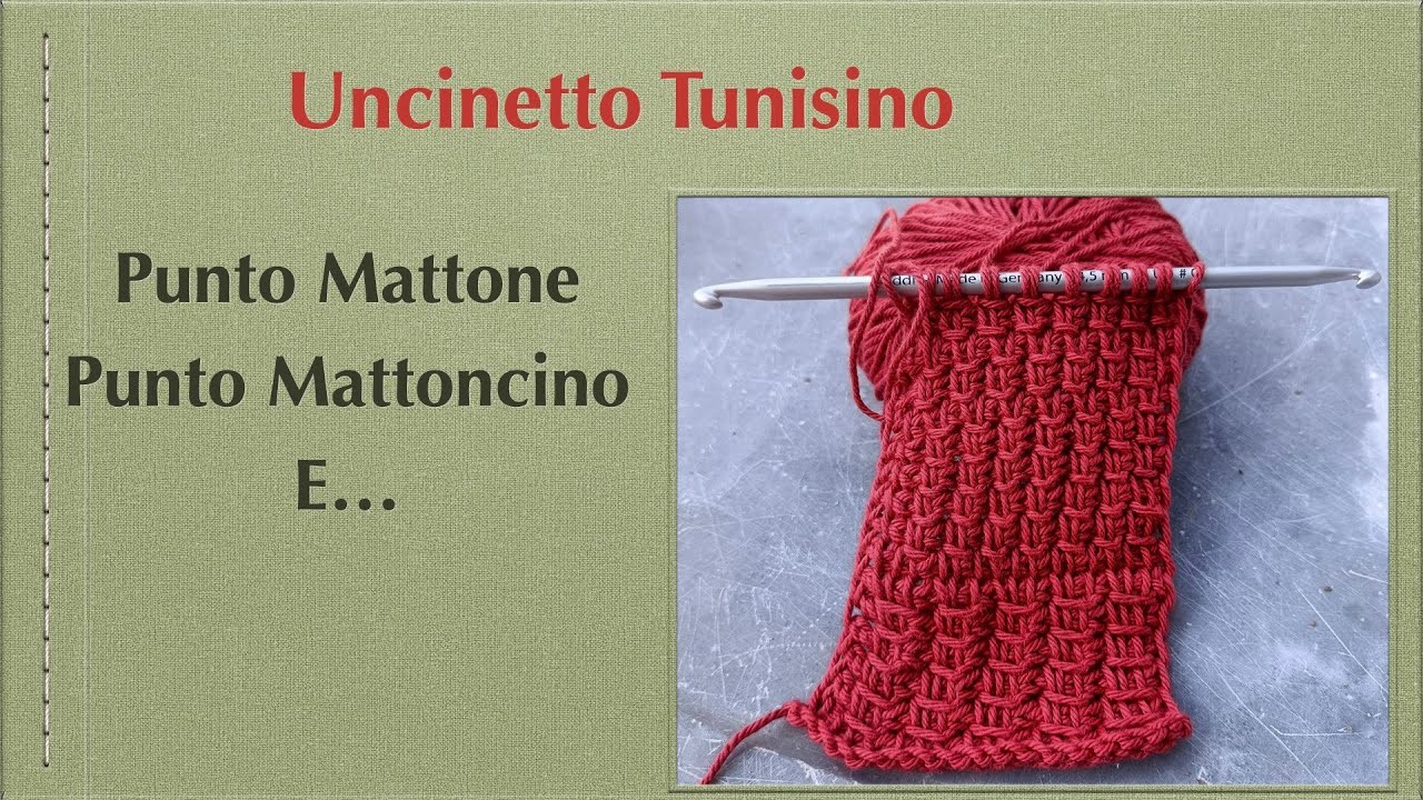 Uncinetto Tunisino punto Mattone, Mattoncino e. 
