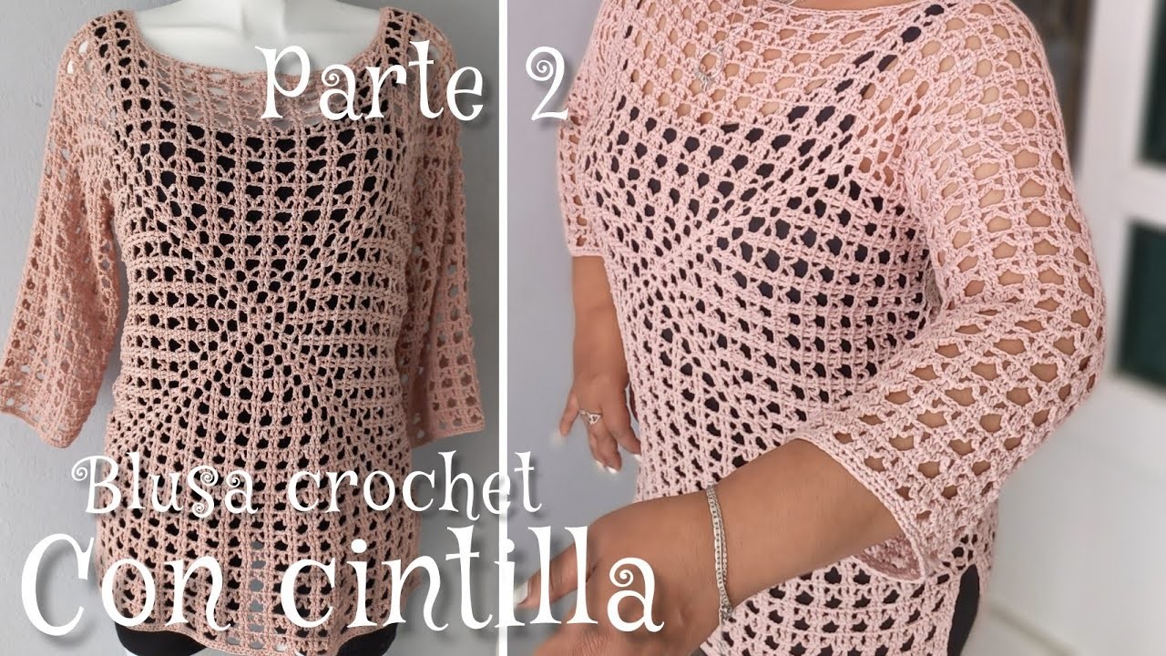 Blusa con cintilla parte 2 #crochet #blusasnorma