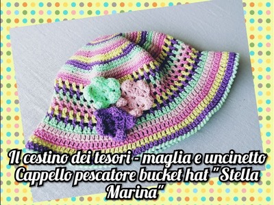 Cappello da pescatore.bucket hat "Stella Marina" - trendy, semplice, colorato!!